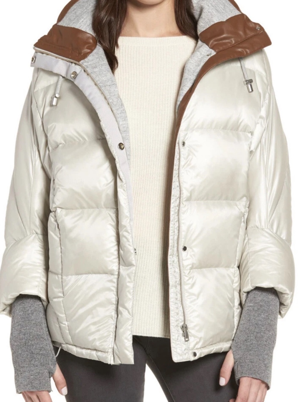 Sosken Studios Beda down puffer coat silver size 2 medium